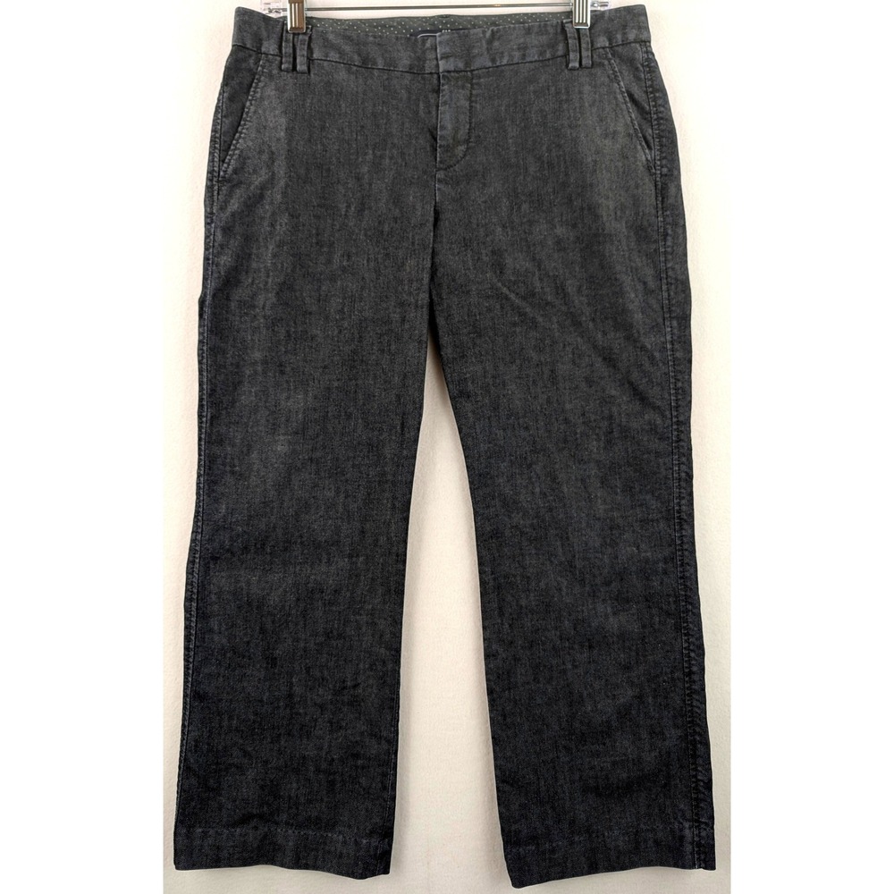 Vintage 2007 Gap Stretch Trousers Women 8 Long Gray Straight Leg Y2K